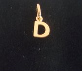 Robimex Collection Zilveren hanger gold letter  D