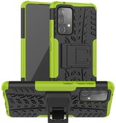 Rugged Kickstand Back Cover - Samsung Galaxy A52 / A52s Hoesje - Groen