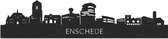 Skyline Enschede Zwart hout - 100 cm - Woondecoratie design - Wanddecoratie - WoodWideCities