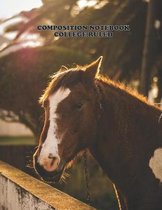 Composition Notebook College Ruled: High School, Horse , College, Animal, Nature Cover, Cute Composition Notebook, College Notebooks, Girl Boy School