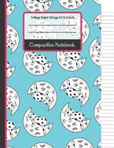 Composition Notebook: Moons & Cows College Ruled Notebook for School, Students and Teachers