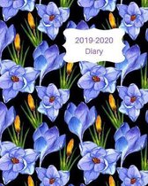 2019-2020 Diary: 8x10 Day to a Page Academic Year Diary, Notes, to Do List & Priorities on Each Page. Dark Background & Blue Flowers De