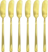 House of Husk Botermesjes Set - Goud - RVS - Botermes - Smeermessen - Tapas Mesjes - 6 Stuks