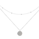 Zilveren ketting dames | ketting dames met hanger | ketting dames hanger munt | 925 zilver | munt ketting | moeder cadeau | cadeau voor vrouw |