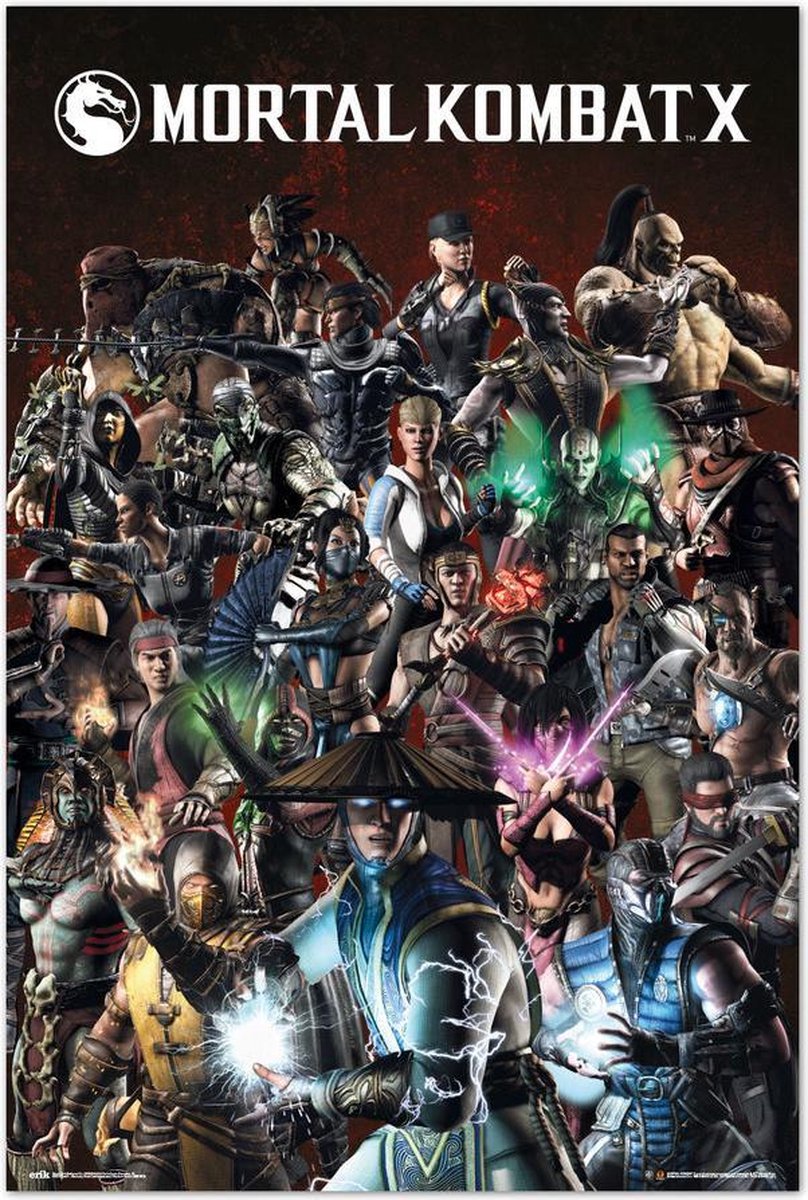 Posterpoint Mortal Kombat X poster - collage -vechters - game - vechtspel - Baraka - Ermac - 61 x 91.5 cm multi