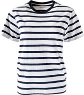 MOOI! Company - Streep T-shirt Blauw / Wit - Dames Top - Marloes Korte mouw  -Losse... | bol.com