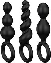 Booty Call Plugs Set of 3 - Black - Butt Plugs & Anal Dildos -