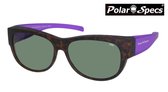 Polar Specs® Overzet Zonnebril PS5097 – Mat Havana/Paars – Polarized Green – Medium – Women