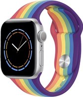 iWatch bandje – Pride edition – 38/40 mm – S/M - LGBT - iWatch pride bandje - Regenboog – Geschikt voor: bandje geschikt voor Apple Watch – Sportbandje – Rainbow - S/M – Siliconen