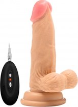 Vibrating Realistic Cock - 6" - With Scrotum - Skin - Realistic Vibrators -