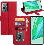 OnePlus 9 Pro hoesje - MobyDefend Wallet Book Case (Sluiting Achterkant) - Rood - GSM Hoesje - Telefoonhoesje Geschikt Voor: OnePlus 9 Pro