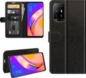 Oppo A94 hoesje - MobyDefend Wallet Book Case (Sluiting Achterkant) - Zwart - GSM Hoesje - Telefoonhoesje Geschikt Voor: Oppo A94