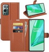 OnePlus 9 Pro hoesje - MobyDefend Kunstleren Wallet Book Case - Bruin - GSM Hoesje - Telefoonhoesje Geschikt Voor: OnePlus 9 Pro