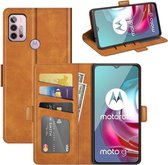 Motorola Moto G30 / G20 / G10 hoesje - MobyDefend Luxe Wallet Book Case (Sluiting Zijkant) - Lichtbruin - GSM Hoesje - Telefoonhoesje Geschikt Voor: Motorola Moto G30 / Moto G20 /
