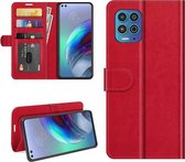 Motorola Moto G100 hoesje - MobyDefend Wallet Book Case (Sluiting Achterkant) - Rood - GSM Hoesje - Telefoonhoesje Geschikt Voor: Motorola Moto G100