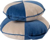 Cookie Beanbag Velvet Deep Blue/Beige Big