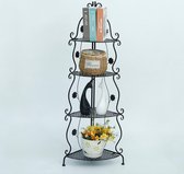 Plantenrek metaal - Etagere - Hoek Bloemenrek - Opbergrek voor buiten & binnen - 4 etages hoekrek- Zwart