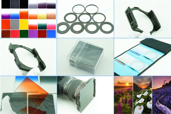 34 in 1 graduated square grijsverloop filter gratis verzend