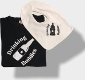 T-shirt papa slabbetje baby drinking buddies