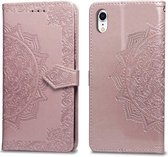 Apple iPhone XR Bookcase - Roze - Bloemen - Portemonnee Hoesje