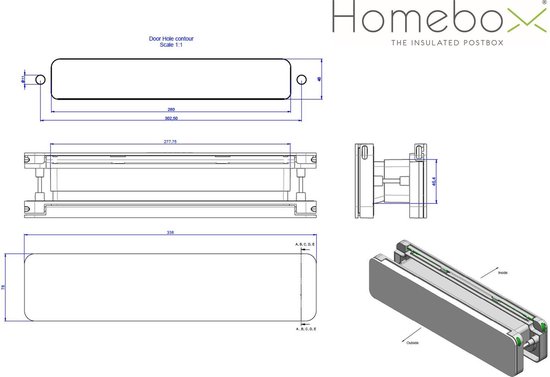 Homebox - de isolerende, tochtvrije en geluiddempende brievenbus met binnenklep in gebroken wit.     Speciale uitvoering, tijdelijk verkrijgbaar ! - Homebox