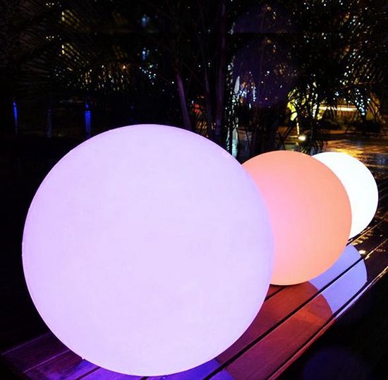 Relaxdays Lampe LED boule, changement couleurs, batteries, sans