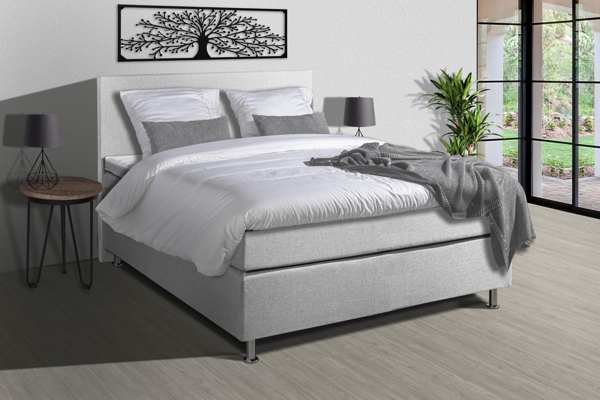 Anno 1588 - Boxspringset Jubilee - Pocketvering - Grijs - 140x200 cm - Inclusief Dekbed en Kussens