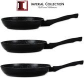 Imperial Collection - Koekenpannenset 3-Delige - (20cm, 24cm, 28cm) - Zwart -IMF3DFM
