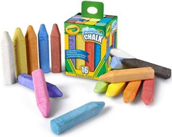 Crayola - Hobbypakket - 16 Afwasbare Stoepkrijt - Heldere Kleuren