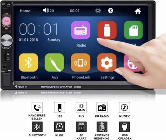 Universele Autoradio met Bluetooth, USB & Aux - Handsfree - Mirrorlink -  Radio met... | bol.com
