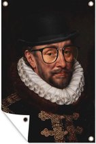 Tuindecoratie Willem van Oranje - Adriaen Thomasz - Bril - 40x60 cm - Tuinposter - Tuindoek - Buitenposter