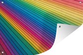 Muurdecoratie Regenboog gekleurd papier - 180x120 cm - Tuinposter - Tuindoek - Buitenposter