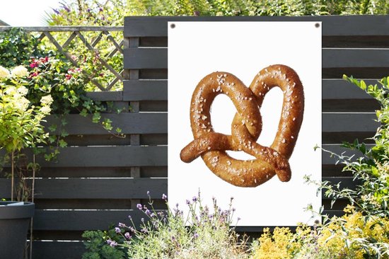 Affiche de jardin - Bretzel sur fond blanc - 90x120 cm