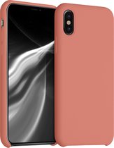 kwmobile telefoonhoesje voor Apple iPhone X - Hoesje met siliconen coating - Smartphone case in zachte blos