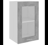 Hangkast - Beton grijs - Zwevend - Woonkamer - Glas cabinet - Spaanplaat - Slaapkamer - Kast - Modern - Nieuwste Collectie