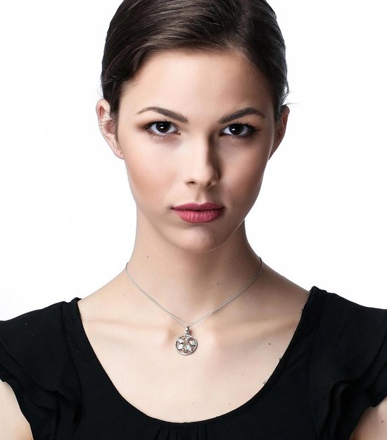 Orphelia Argent 925 ZH-7090/1 Pendentif Rose / Citrine Blanche