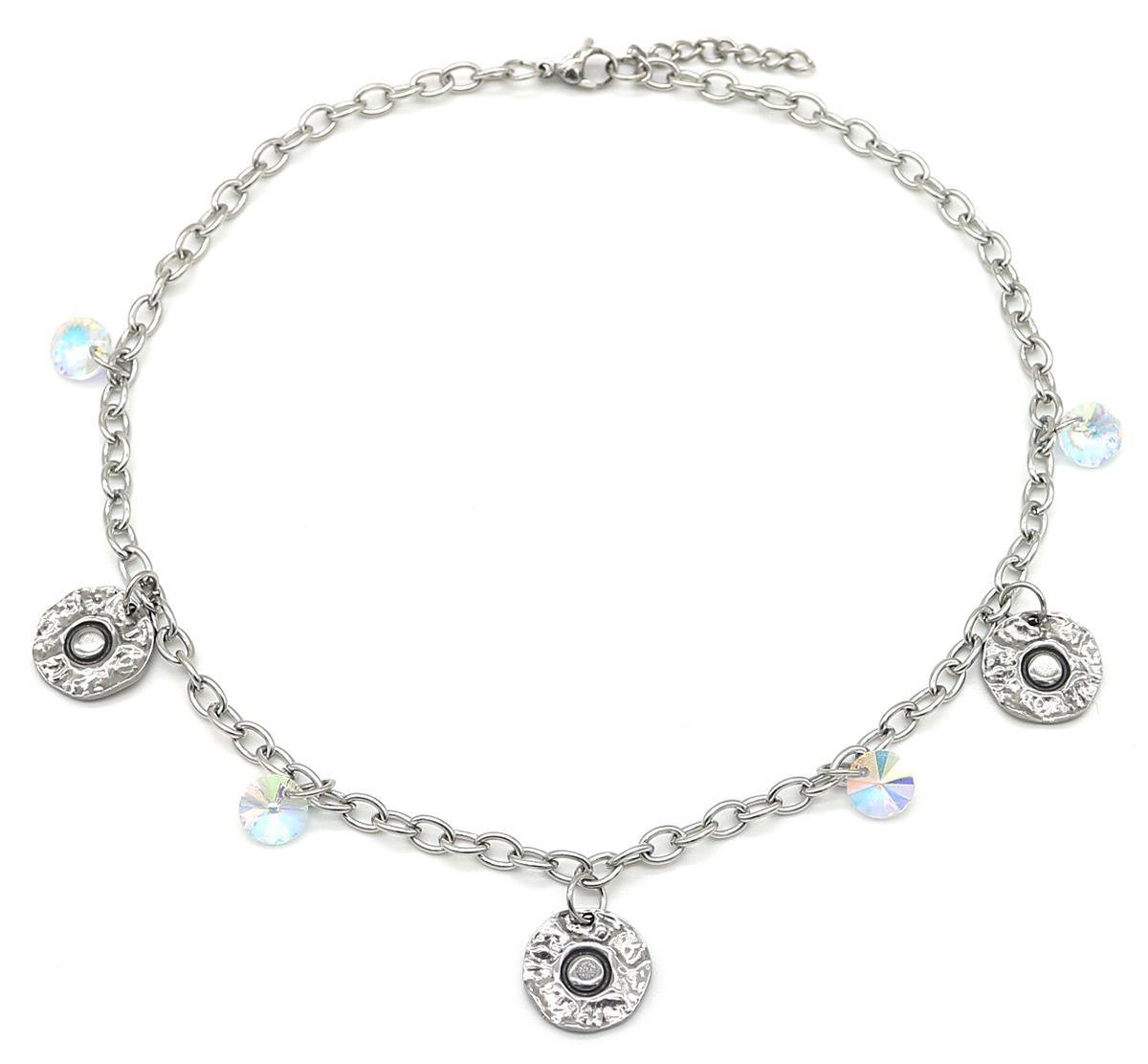 Ketting voor Kinderen - Munten - RVS - Lengte Verstelbaar 36-39 cm - Zilverkleurig