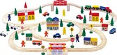 Houten treinbaanset XXL - 100 stuks - spoorwegen - Houten speelgoed vanaf 3 jaar