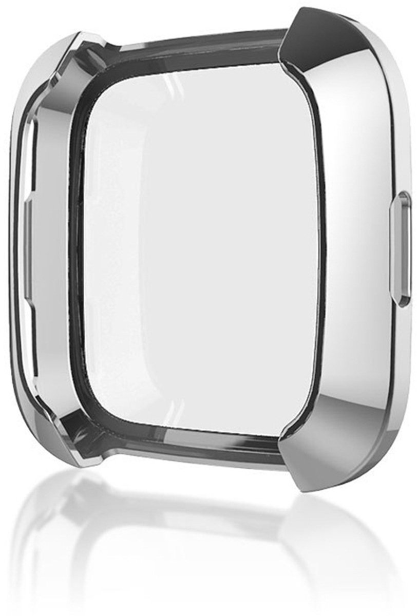 By Qubix - Geschikt voor fitbit Versa 1 soft TPU case (volledig beschermd) - Zilver