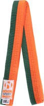 Tweekleurige judo- en karateband Nihon | stevige kwaliteit - Product Kleur: Oranje / Groen / Product Maat: 220