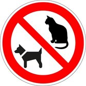 Huisdieren verboden bord - kunststof 150 mm