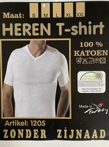 V-hals heren T-shirt katoen - 2-pack - donker blauw - maat S