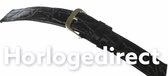 horlogeband-14mm-echt kalfleer-zwart-croco-zacht-plat-14 mm