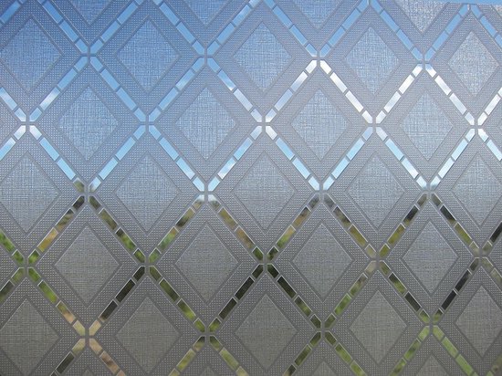 Raamfolie statisch-anti inkijk-Textiel Rhombus grijs 46cm x 1.5m