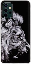 - ADEL Siliconen Back Cover Softcase Hoesje Geschikt voor Samsung Galaxy A32 - Leeuw Zwart