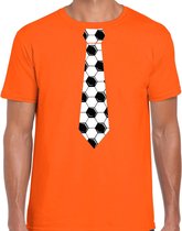 Oranje t-shirt voetbal stropdas Holland / Nederland supporter voor heren tijdens EK/ WK M