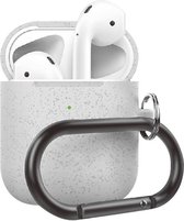 AirPods hoesjes van By Qubix - AirPods 1/2 hoesje siliconen chargebox Series - soft case - zilver pearl - UV bescherming