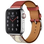 Bracelet en cuir Apple By Qubix - Rouge - Convient à toutes les montres Apple de 38 et 40 mm - Haute qualité!