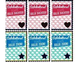 6 Extra Grote – Luxe wenskaarten – Geboorte – 20 x 14,5 cm – Inclusief envelop – 6 Extra Grote – Luxe wenskaarten – Geboorte – 20 x 14,5 cm – Inclusief envelop –