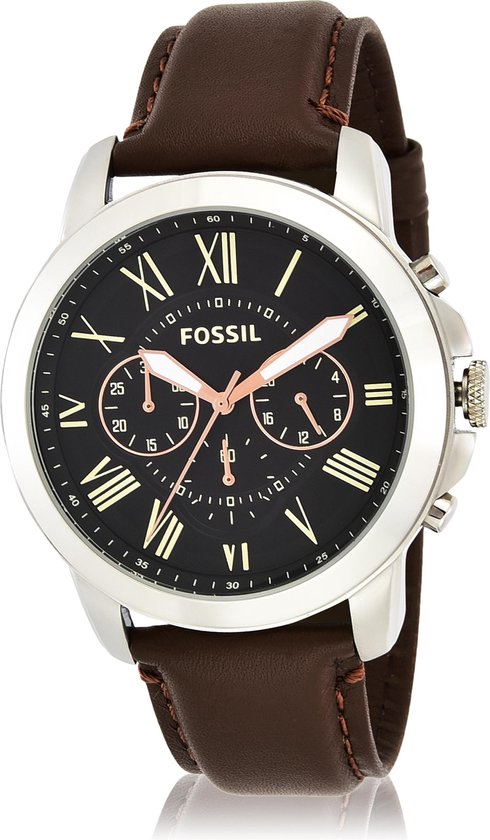 Fs4813 Fossil Grant FS4813 Herenhorloge 44 mm - Zilverkleurig | bol